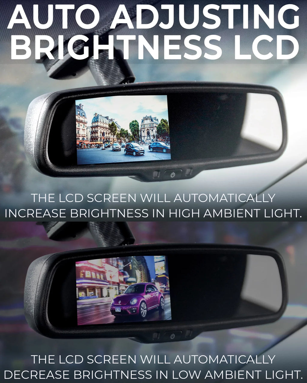 Vehicle Tailgaters - HD Universal LCD 30fps DVR View WiFi 1080p Mirror Dual Backup Recorder Monitoring 4" + AHD with Master Fit for Enhanced Rear Camera Video
