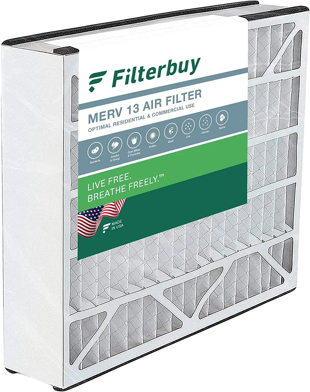 Air AC Filters Pleated Filterbuy 255649-105 16x25x5 (1-Pack) 13 HVAC Bear MERV Furnace Air Trion for