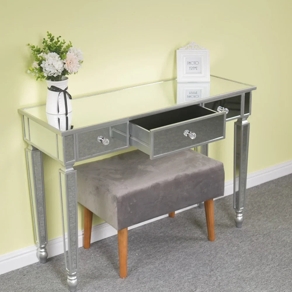 Table Table Dressing Three Mirror Drawers Console Table