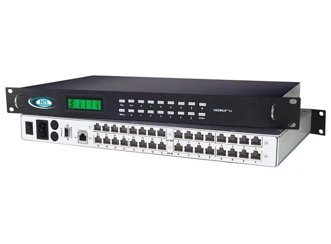 NTI VEEMUX SizeM-8X8-C5AV-LCD - Monitor/audio switch - managed - rack-mountable