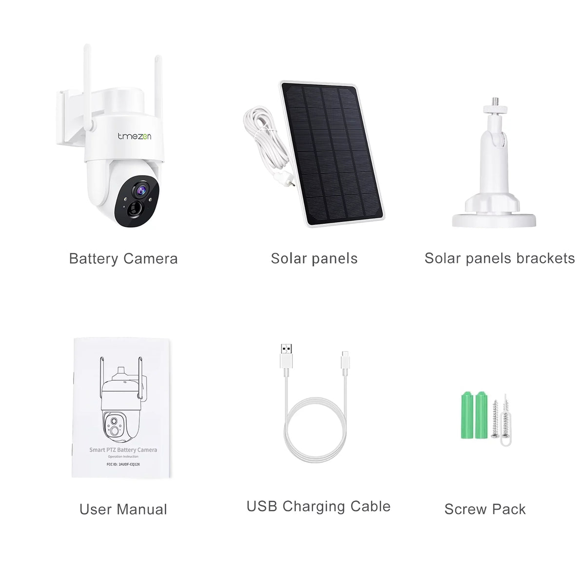 , Wireless Control, exterior Camera Night Vision,IP66 Surveillance TMEZON for Security Camera Waterproof 2K Smart Solor PTZ Powered Wireless, Home WiFi