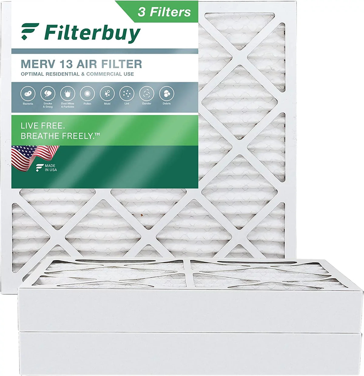 (3-Pack) AC 13 HVAC Filters 20x20x4 MERV Furnace Air Filterbuy Pleated