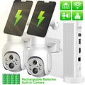 4MP 2Pcs 2.5inch PTZ CCTV 10CH Wireless Battery , Solar System WiFi IP HDD with NVR KIT Panels Camera