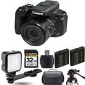 Canon PowerSizehot SizeX70 HSize Digital Camera+ Extra Battery + LED - 32GB Kit