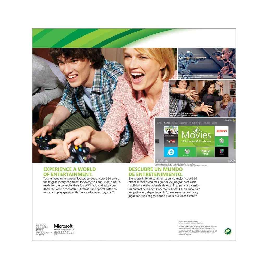WIFI BUNDLE XBOX CONSOLE SLIM Box 360 R9G-00198 BLACK 250GB Open GAME