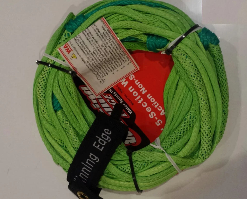 70' Non-Stretch Line, Edge Wakeboard Winning Green 5-Section Action Pro