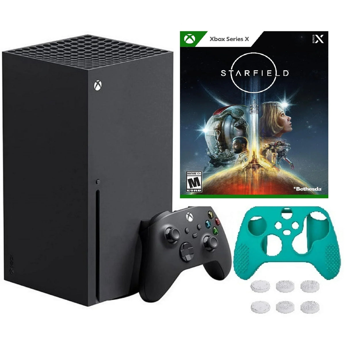Xbox with X Series 2023 W/ Drive Skin Version Disc | Gaming Starfield Controller Silicone Cover Game Newest Full SSD System Black X Console 1TB