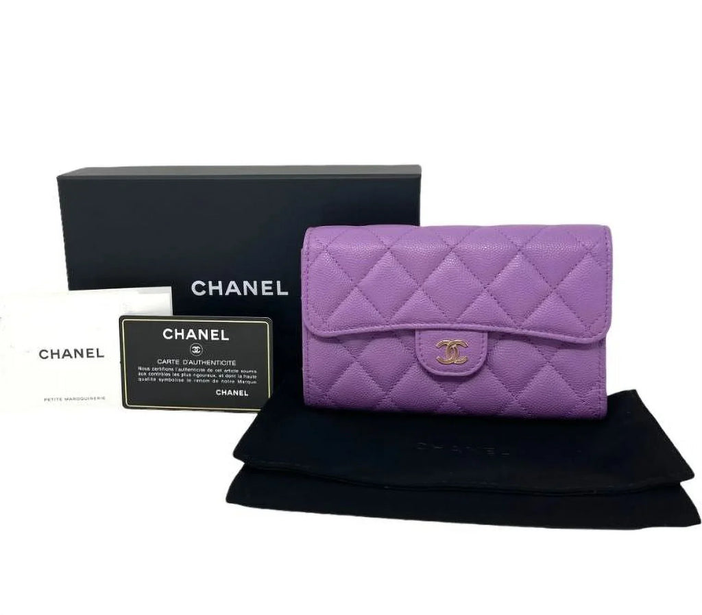 Clutch Long Quilted Purple Wallet Bag Leather NEW