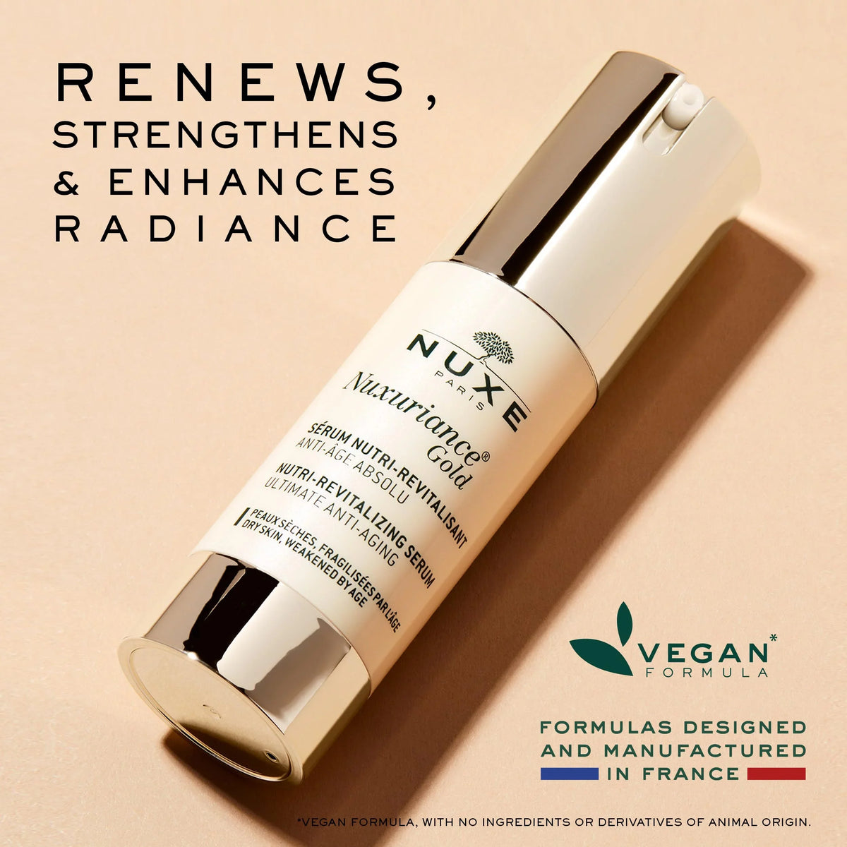Ultimate Anti-Aging Dry Serum Vegan, Nuxe In Nuxuriance 1 France, Fl Skin, Gold | Made For Serum Oz Nutri-Replenishing
