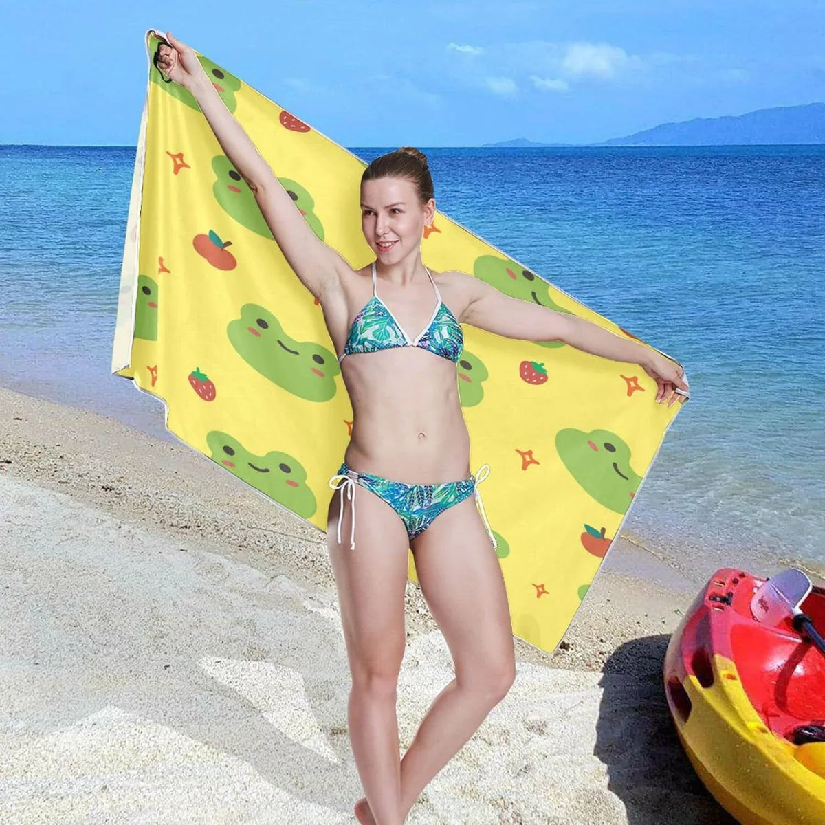 Frog Cute Oversized Absorbent - Travel Cartoon Towel Compact for Swimming Beach Lightweight Holiday（194） Camping Super - Bestwell Towel Dry Quick Towels