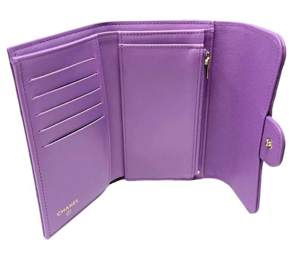 Clutch Long Quilted Purple Wallet Bag Leather NEW