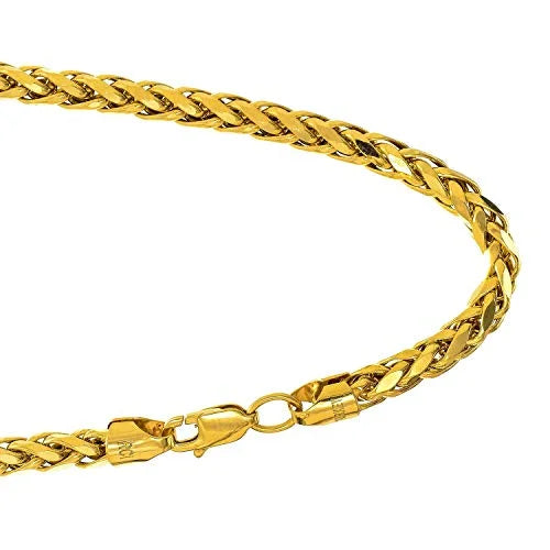 14k Semi-Solid 4.1mm Yellow Inches, Gold Bracelet, Franco Diamond-Cut 8 Lobster 5.6gr. JewelStop Claw- Lite