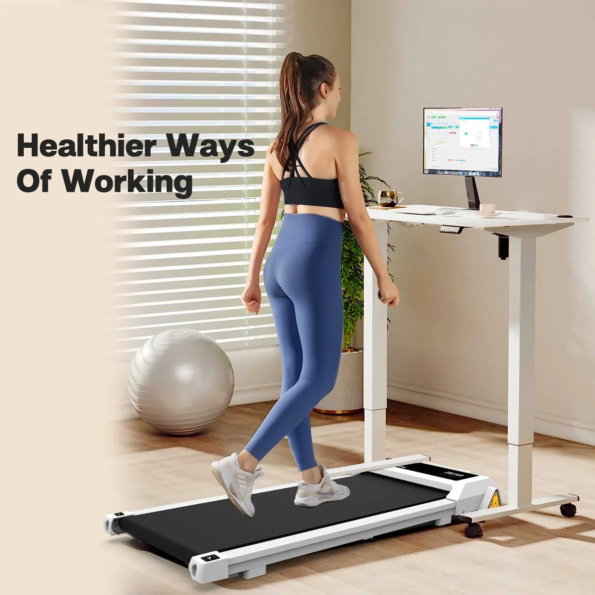 LED Treadmill! Under Bluetooth - Display Compact Desk & Desk Treadmill Stay Under - all innovative Speakers our day 48.5 with active with