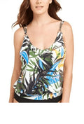 US TROPIC RAINFOREST OLIVE Tankini Calvin top, Swim Blouson MULTI 2X-Large Klein