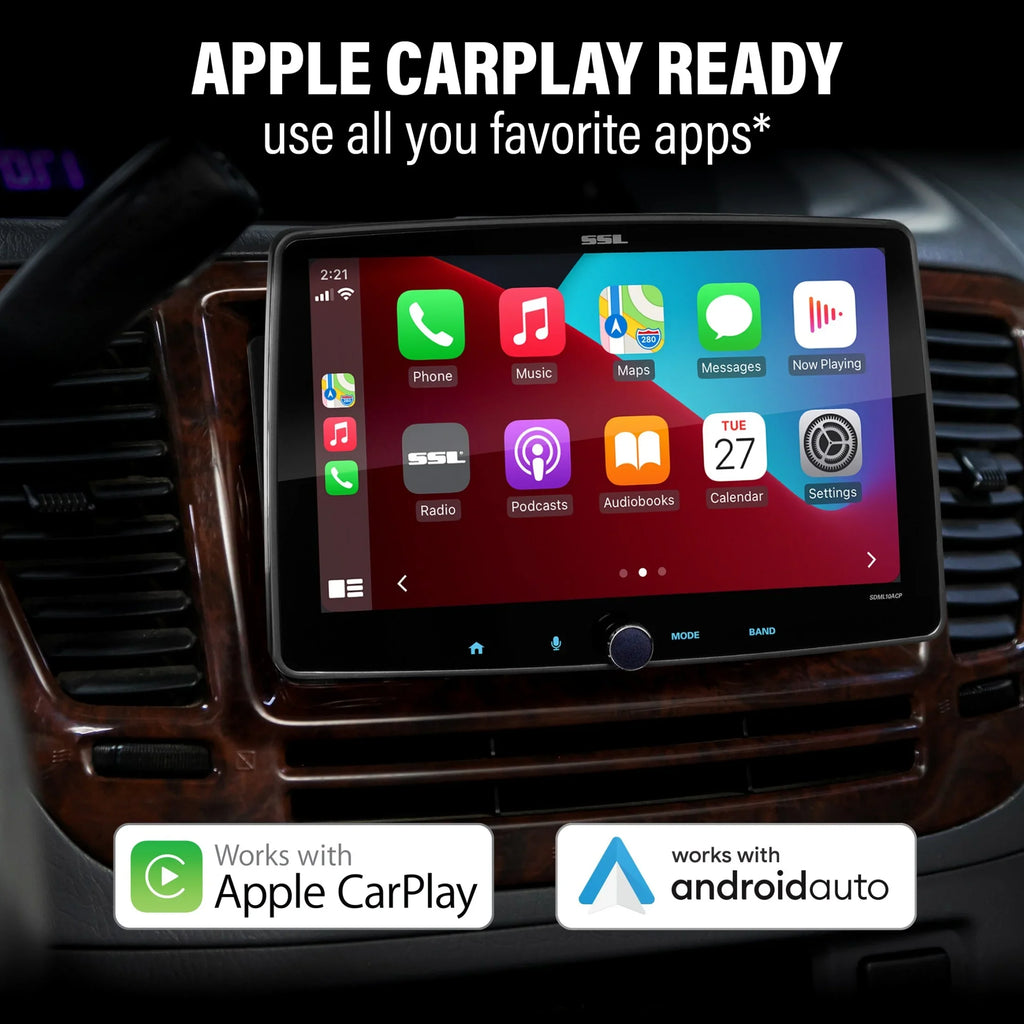 Player, Single Sound Din, - Storm CD Touchscreen, Camera, Receiver, Stereo Radio 10 Audio, Illumination Laboratories Android SDML10ACPR Bluetooth Backup DVD RGB AM/FM Car CarPlay, Auto, No Inch