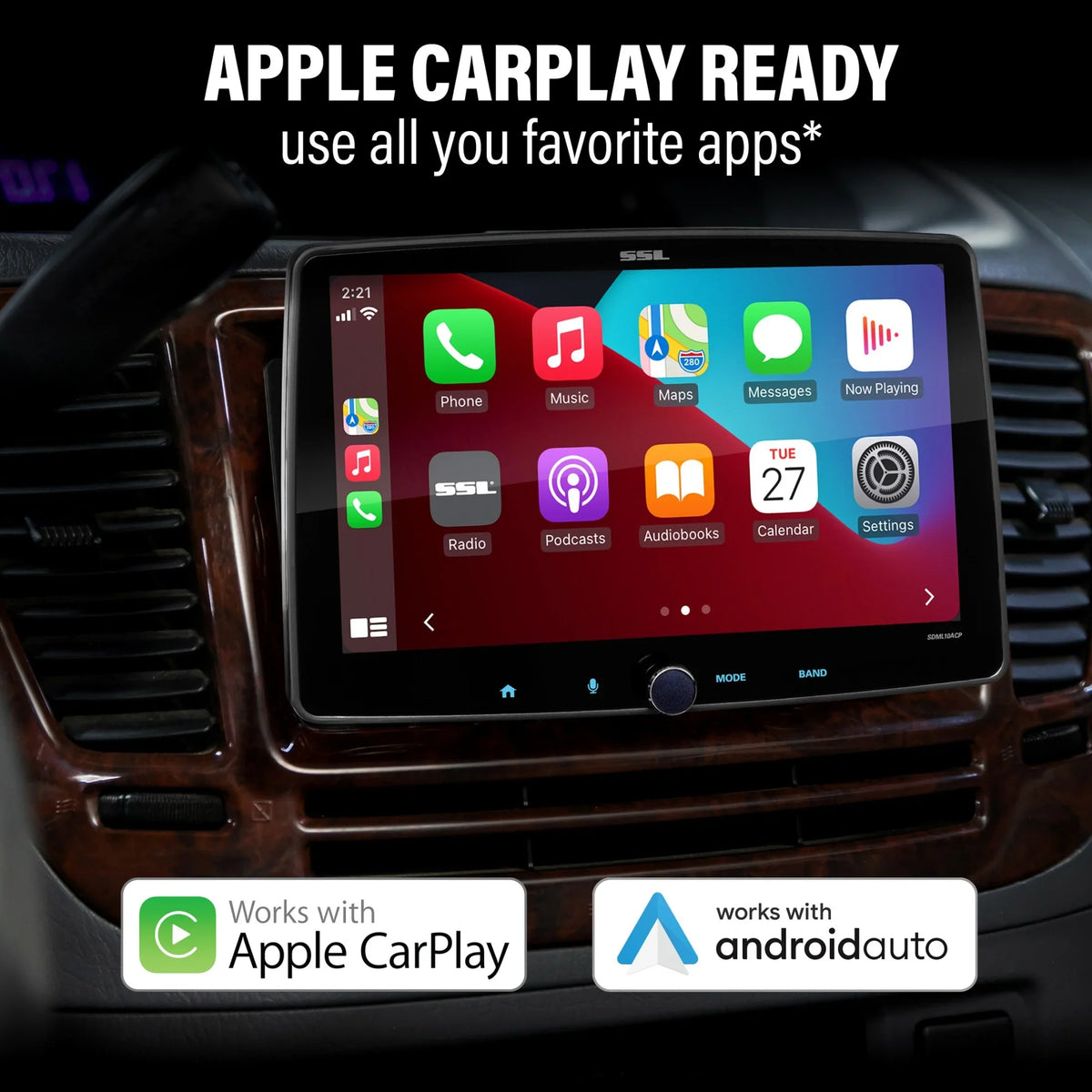 Player, Single Sound Din, - Storm CD Touchscreen, Camera, Receiver, Stereo Radio 10 Audio, Illumination Laboratories Android SDML10ACPR Bluetooth Backup DVD RGB AM/FM Car CarPlay, Auto, No Inch
