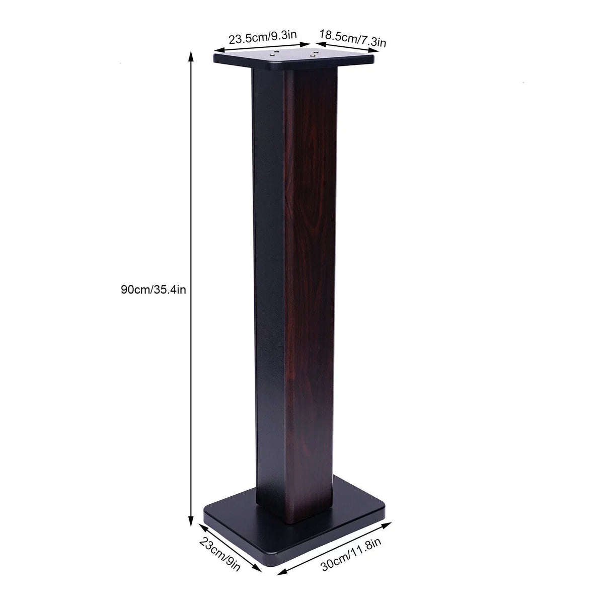 for Surround Shelf Wood 36" & Pair Book Speakers 1 Walnut Stands Sound Speaker Black