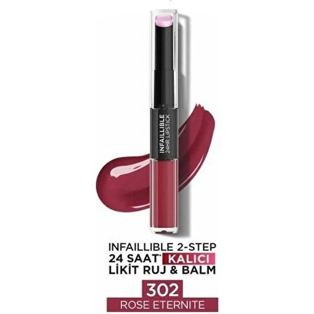 '-Step 302 24 hours Paris liquid Ethernite - Rose lipstick L'Oréal 2 Balm permanent & Infaillib