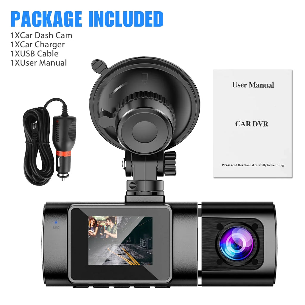 IR Vision, Cabin Dash Driving Camera, Dash with Loop Recorder, 24H Inside Car Camera G-Sensor 1080P Night Cam Recording Car Cam Front Mode, TSV Parking Dual