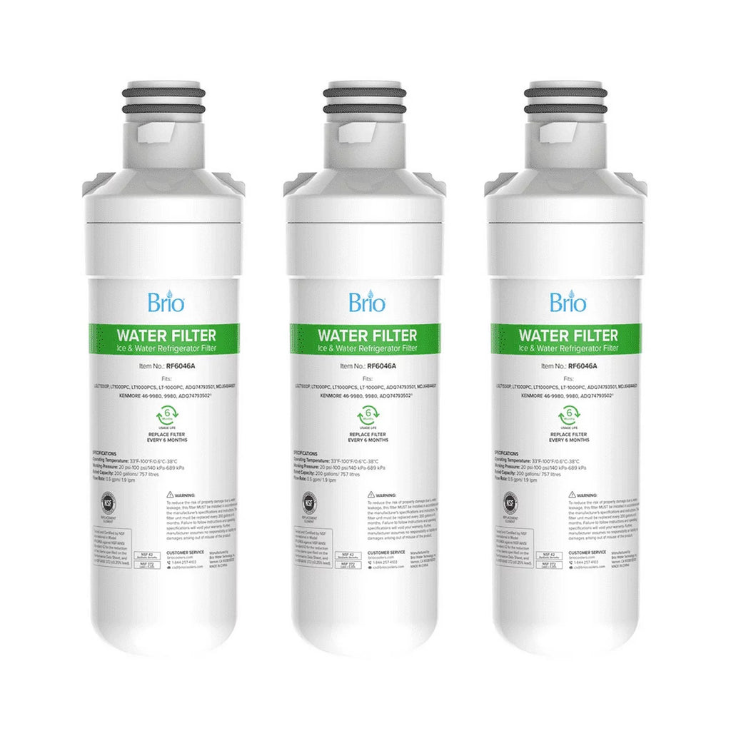LGLT1000P, 3 Pack Brio Filter LT1000PC, Replacement liquid Refrigerator With Compatible LT1000PCS, LT-1000PC