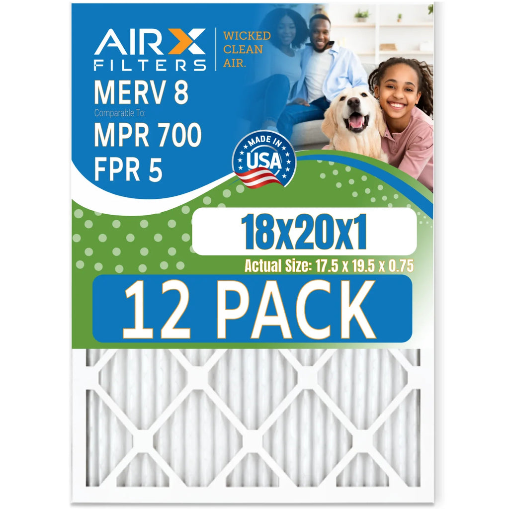 by CLEAN Comparable in FILTERS Pack USA AIRX MERV Filter of 8 12 AIR. 18x20x1 700 - to MPR WICKED Filters Furnace FPR & 5 Rating, Air Made