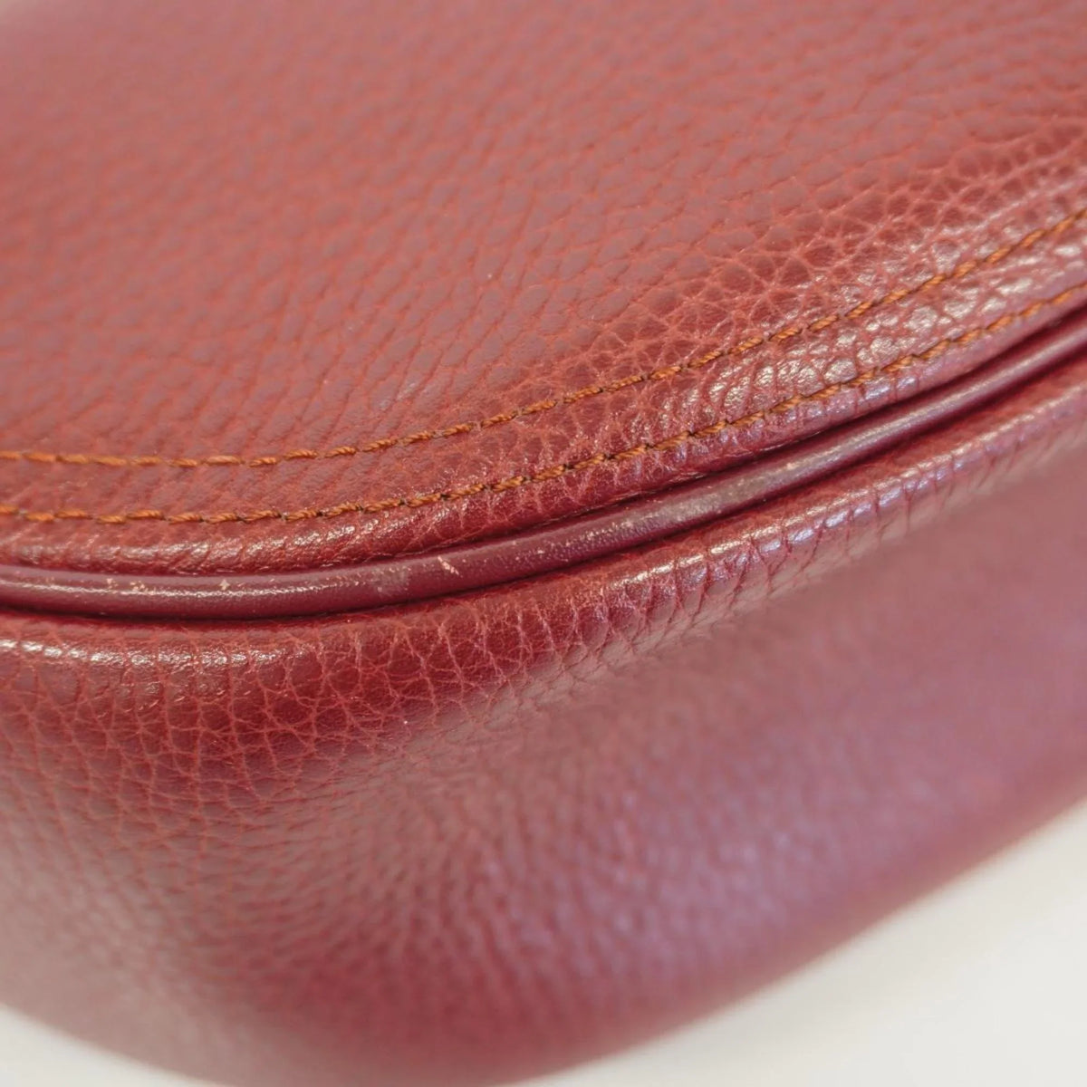 Bag Leather Cartier Pre-Owned Shoulder Red Ladies Must (Good)