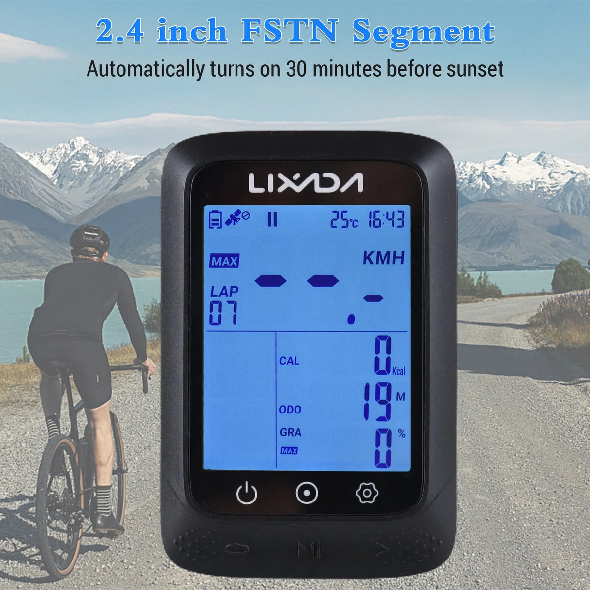 Compatible Computer ANT+ Altitude Waterproof Lixada Wireless Bike Gradient BT 2.3in Sensor Strava with GPS APP