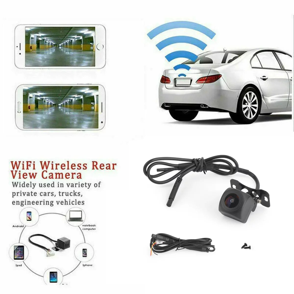 View Car Wireless For Fit 175 Cam Android iPhone WiFi Backup Rear Camera