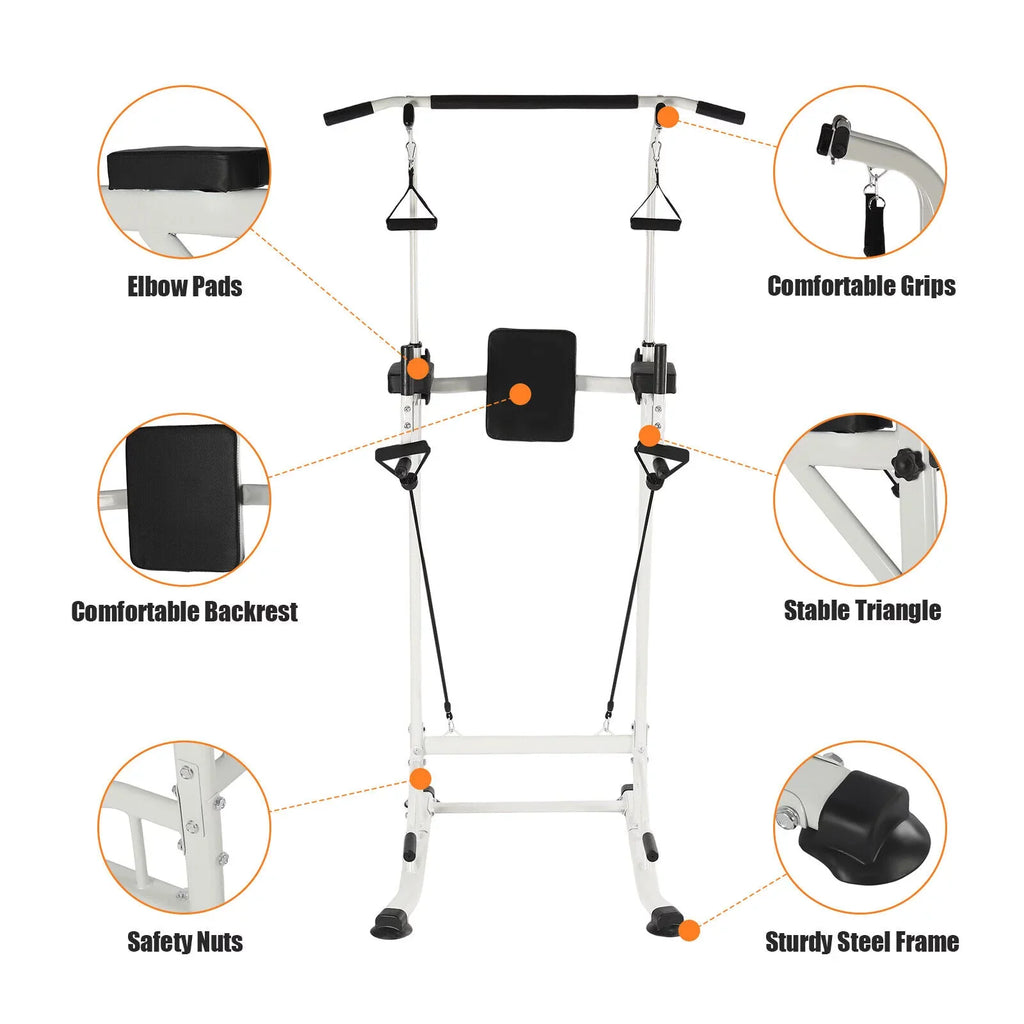 Power Bar Tower Gym and Home Power Height Sit Ups Pull-Up Station Adjustable