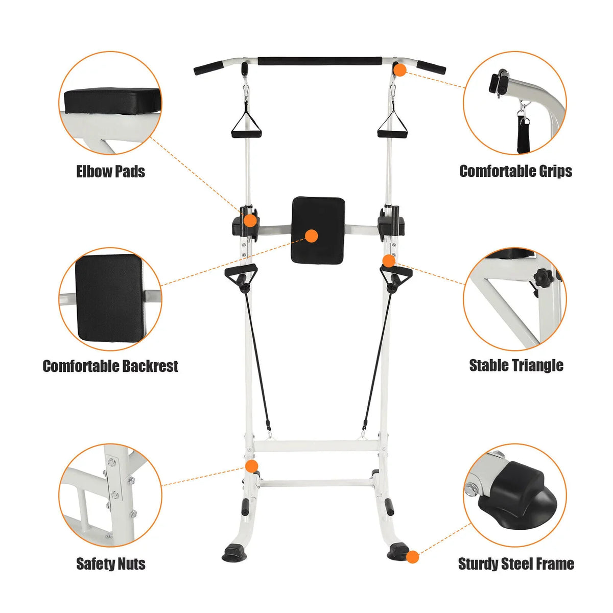 Power Bar Tower Gym and Home Power Height Sit Ups Pull-Up Station Adjustable