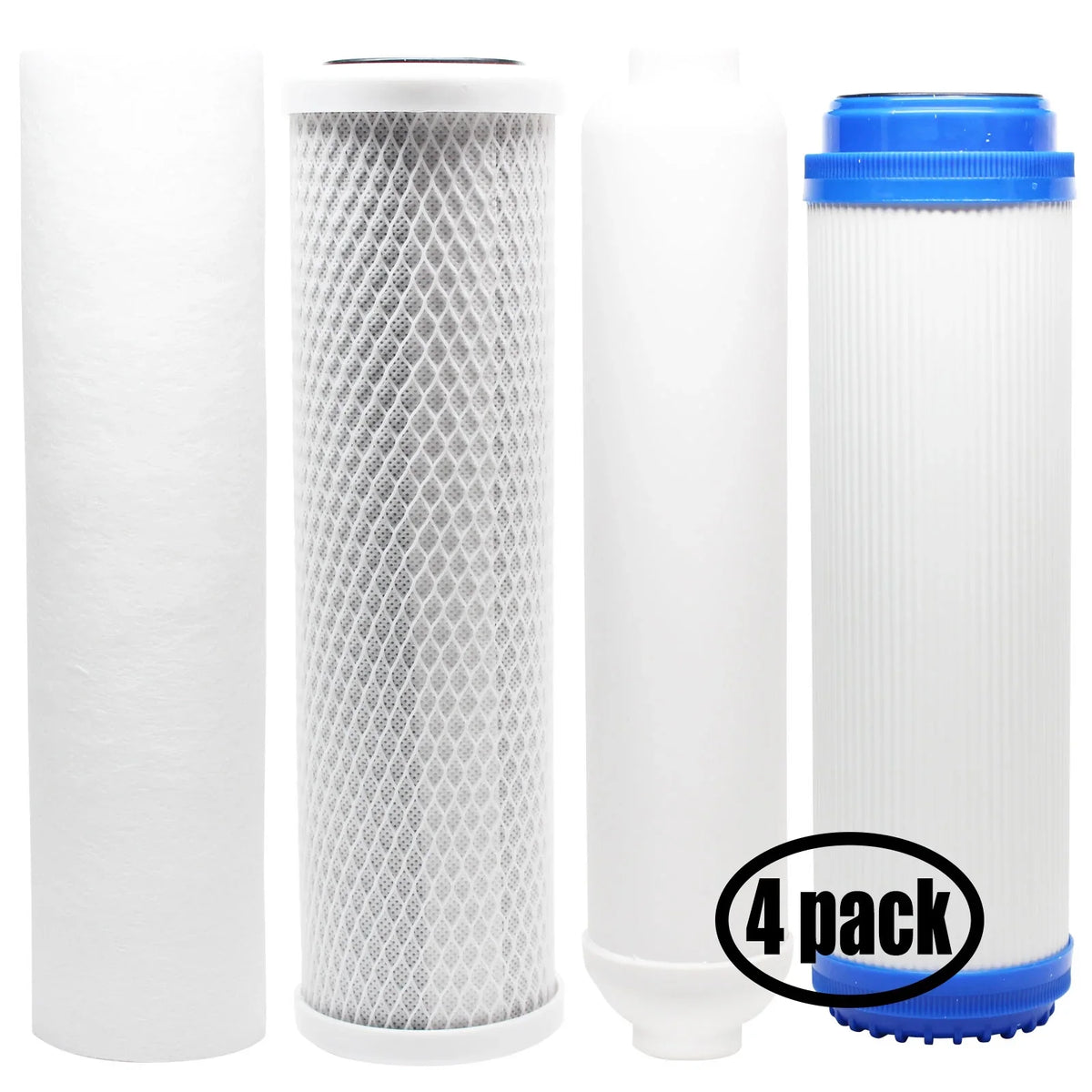 & Denali RO Filter, Filter Sediment GAC Reverse Inline Osmosis Cartridge AMPAC Block for System Brand Carbon Filter, 4-Pack Includes Replacement Filter - Pure for - PP Filter USA Kit