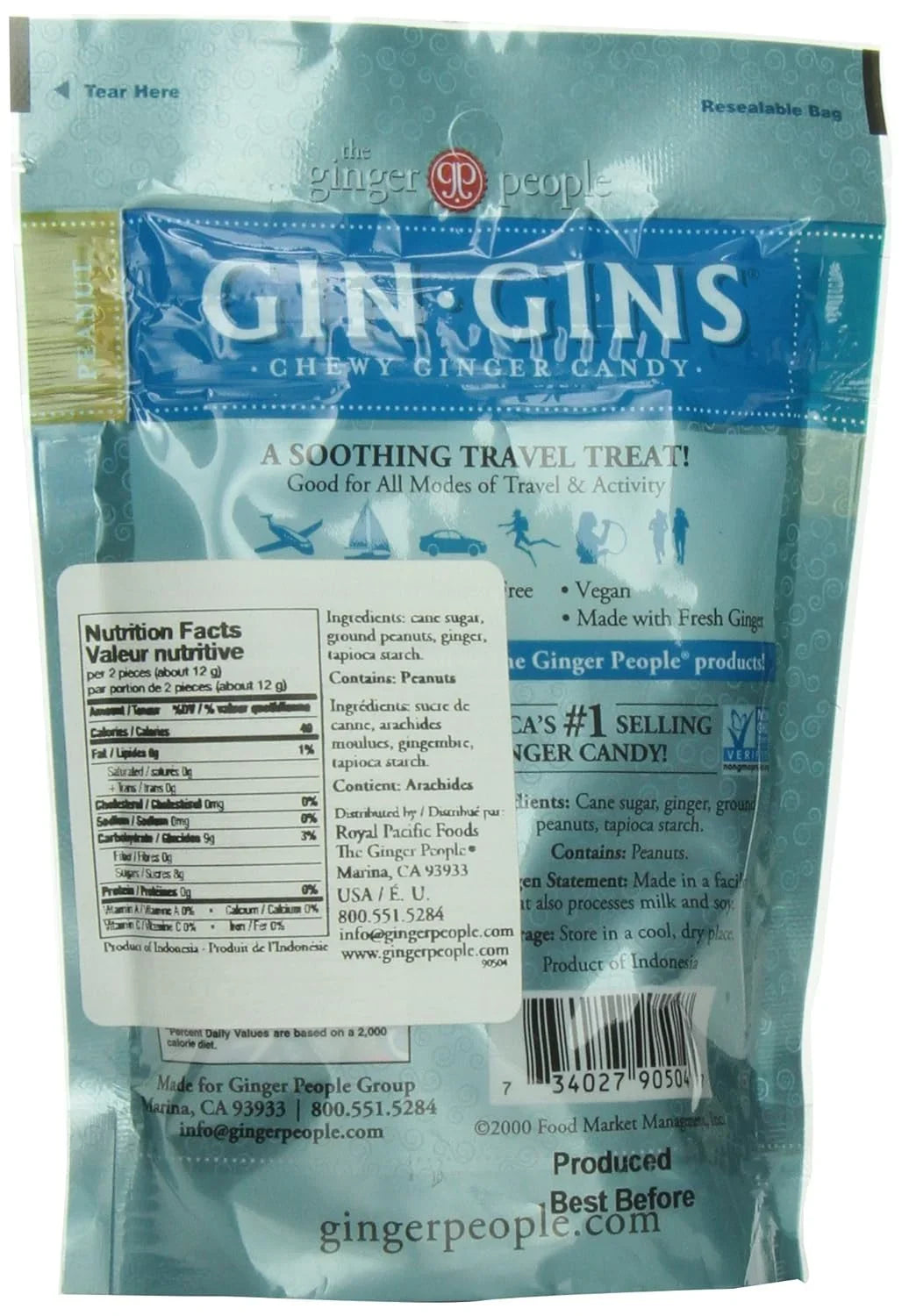 – – – 3 Candy GINS Pack 24 Healthy Oz Wrapped Chew Candy By Of Individually Bag GIN