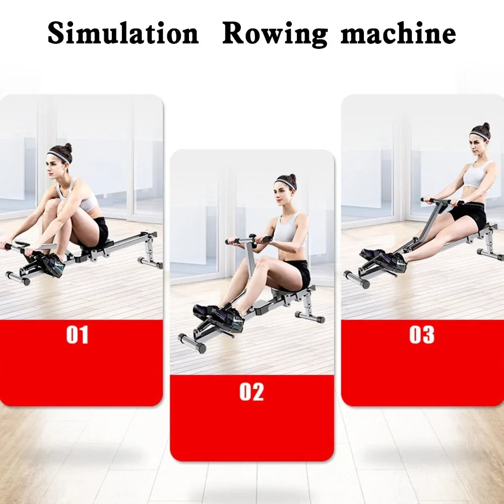 Bar Exercise Home Rowing Machine Single Cardio Folding Mute Workouts Rower for