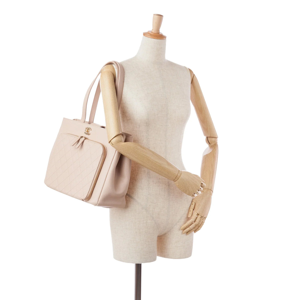 Tote Shopping Affinity Unisex Authenticated Tote Caviar Business Pink Bag (Good) Pre-Owned Leather