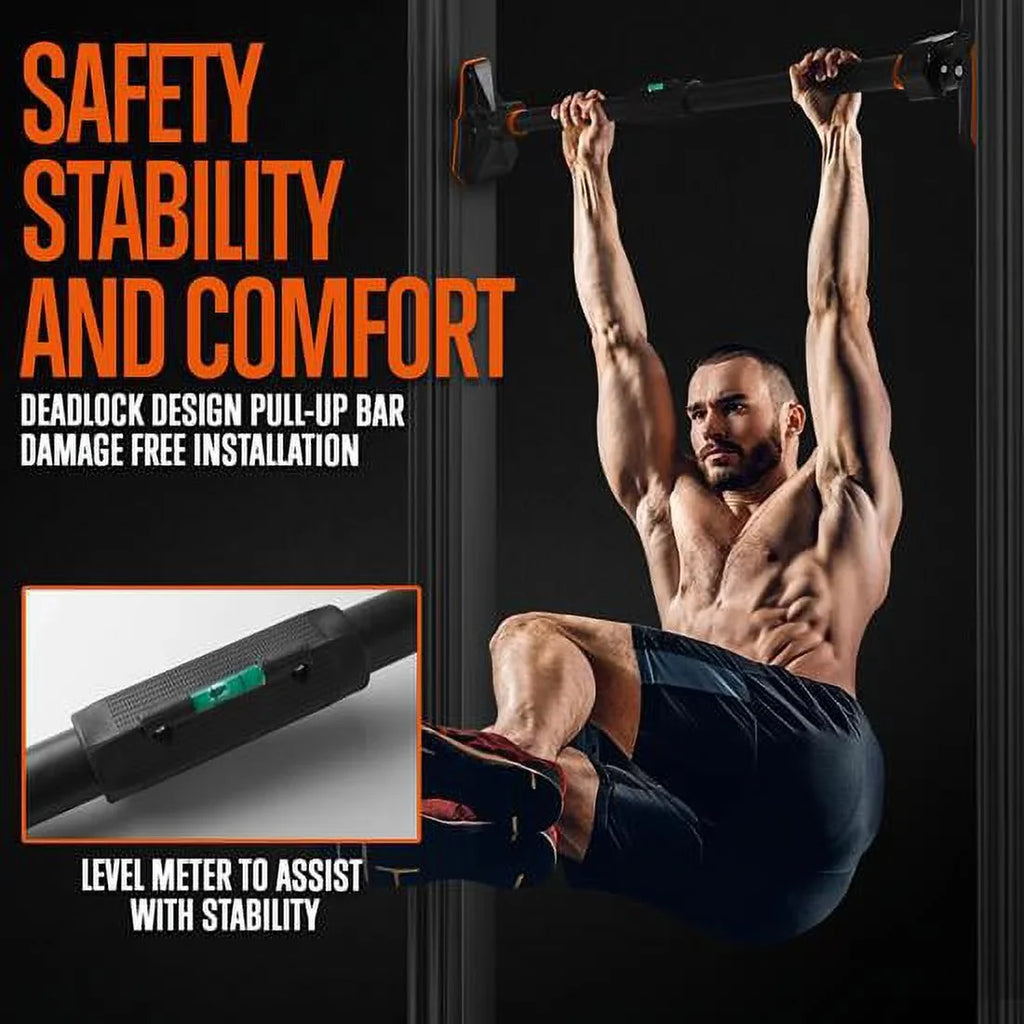 Adjustable color SQUATZ ,orange 37 inches, Bar Pull-up -Adjustable and 48” Width black 56 to