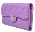 Clutch Long Quilted Purple Wallet Bag Leather NEW