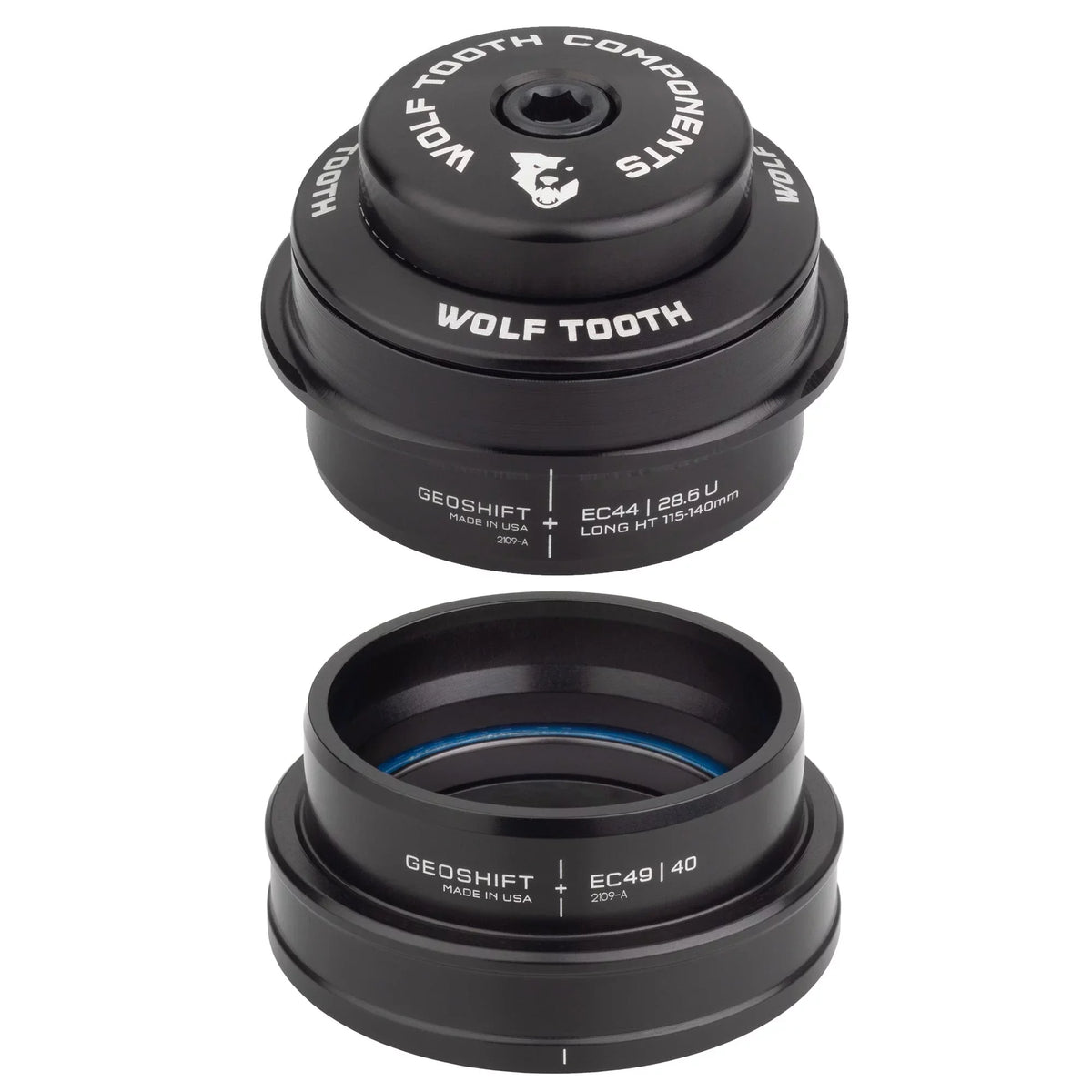 Deg, Wolf GeoShift Tooth EC44/EC49, 2 Black Headset Angle - Long, Performance