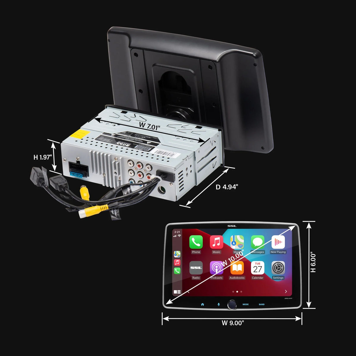 Player, Single Sound Din, - Storm CD Touchscreen, Camera, Receiver, Stereo Radio 10 Audio, Illumination Laboratories Android SDML10ACPR Bluetooth Backup DVD RGB AM/FM Car CarPlay, Auto, No Inch