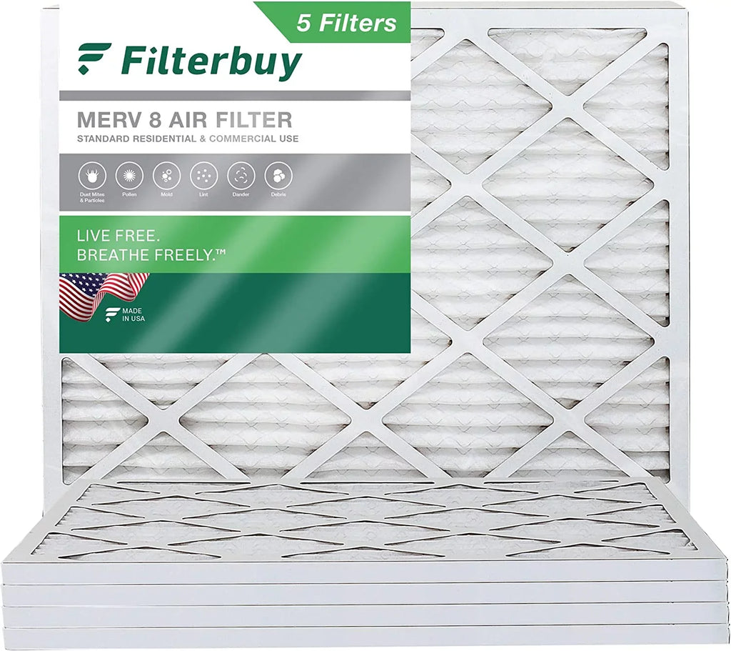 AC (5-Pack) HVAC 20x24x1 MERV Filterbuy Furnace Pleated 8 Air Filters