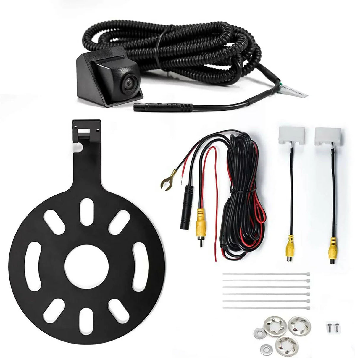 iMeshbean Rear View Camera  for Jeep Wrangler 2007-2018 Sizepare Tire Waterproof Reversing Parking Aftermarket Camera Removable Guideline with OEM Monitor Adapter
