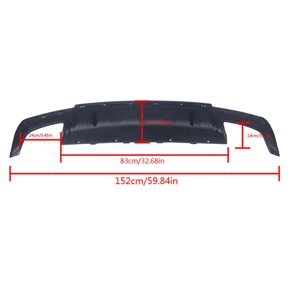 2015-2022 for Rear NINTE Chrysler 300 Square Diffuser Black Matte Lip SRT Exhaust Back