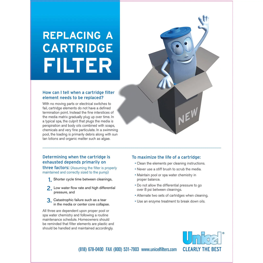 Pool Filter Feet Square C-8417 Unicel Replacement Cartridge Swimming 175
