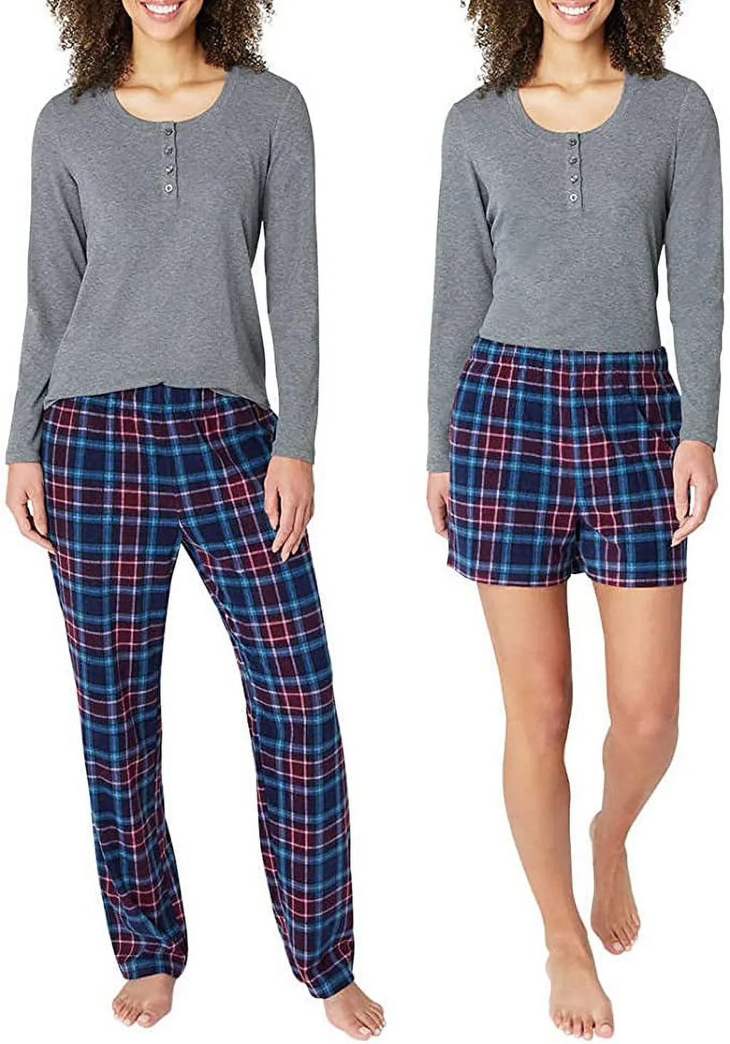 Knit Eddie Set Pajama 3-Piece Small) Bauer Womens (Gray, Waffle