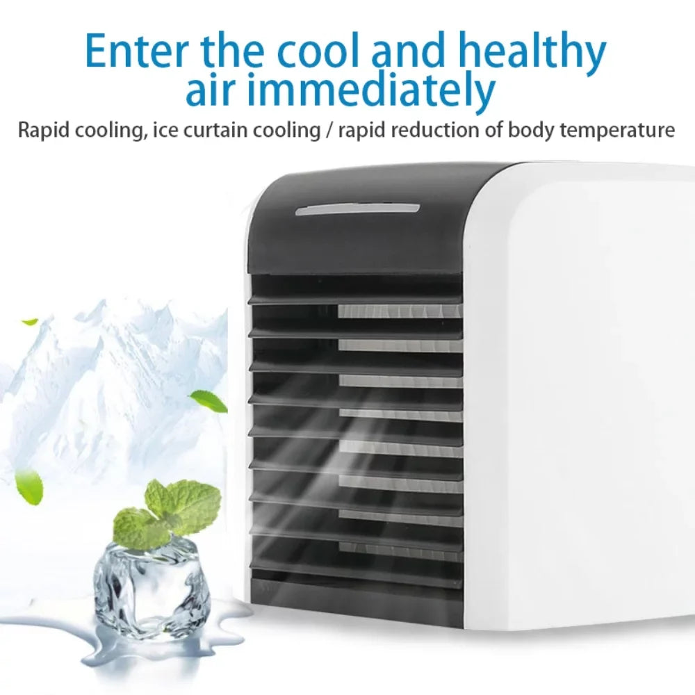 2 with Portable Home Speeds Office Air Air Fan USB Desk Fan, Cooler, Quiet Conditioner, for Rechargeable Mini Evaporative Room Personal