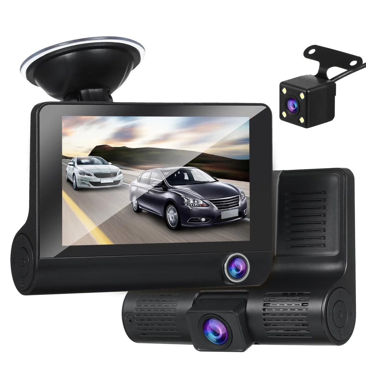 IPS Cam 1080P Dash Camera, 4 with Dash Angle Screen, Rear Inch Drive Recording Loop Full this Vision, Front Cam! Safely and Wide with Tomshoo Dual