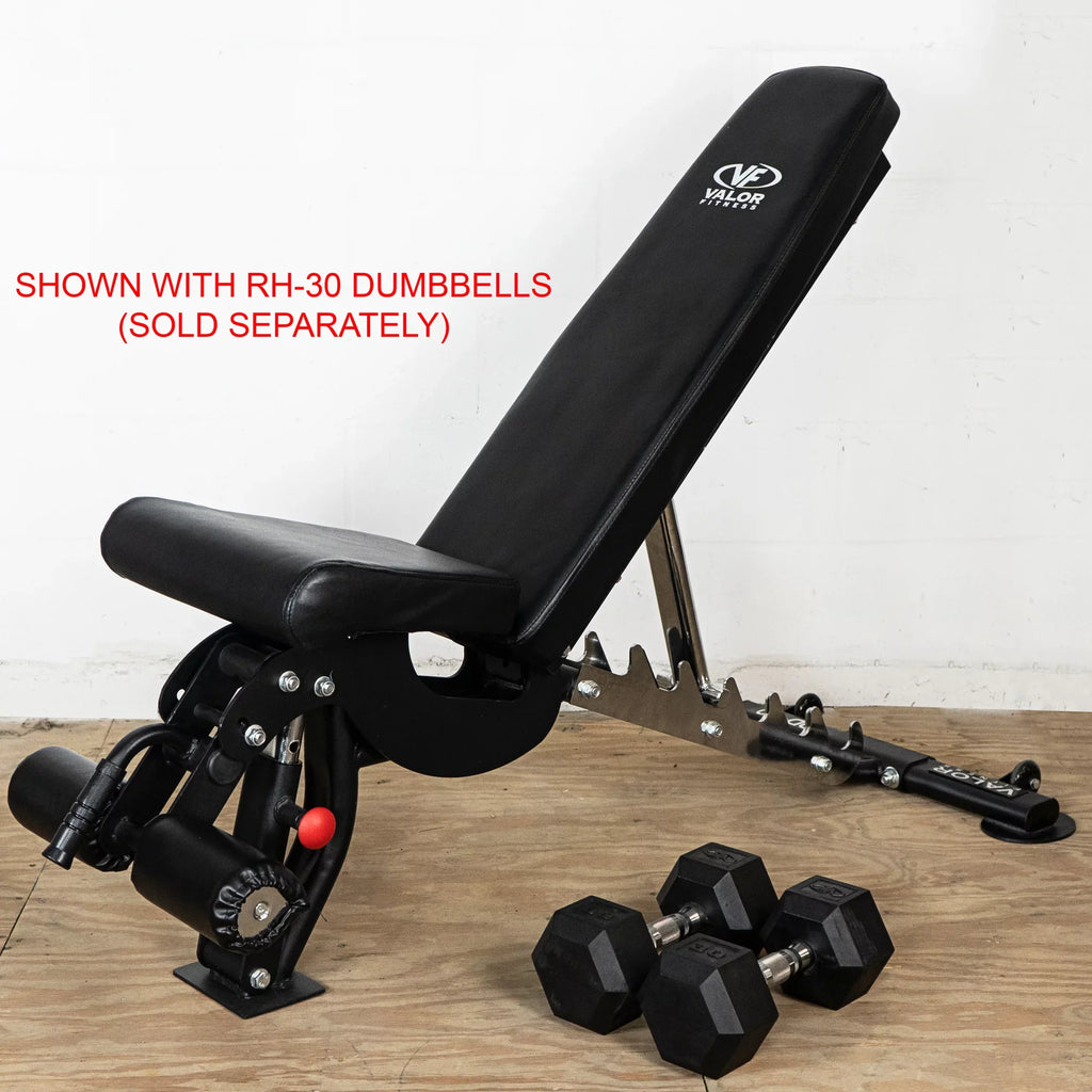 Positions Fitness – -DD-40 Black Duty Flat, Nylon and Weight Bench Incline, Adjustable Including Bench Press, 7 Valor Decline with Wheels Heavy