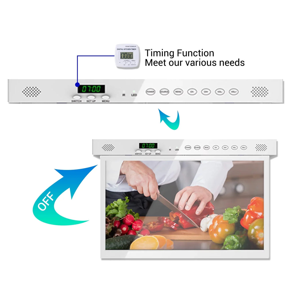 SYLVOX Play, Assistant Smart WiFi 15.6 TV Built-in Cabinet Bluetooth FHD Kitchen Under TV, TV, Smart inch Android Support 1080P