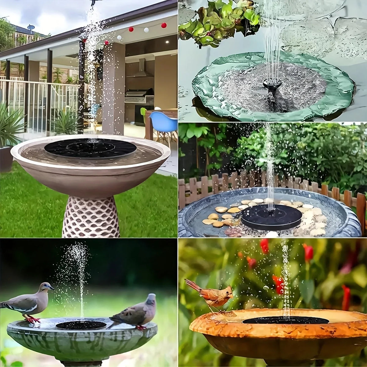 Pools Pump Gardens, exterior Fountain Fountain Powered Floating, Swimming Bath Solar 1pc and Bird - Solar Independent Ponds, Terraces, Waterscape for -