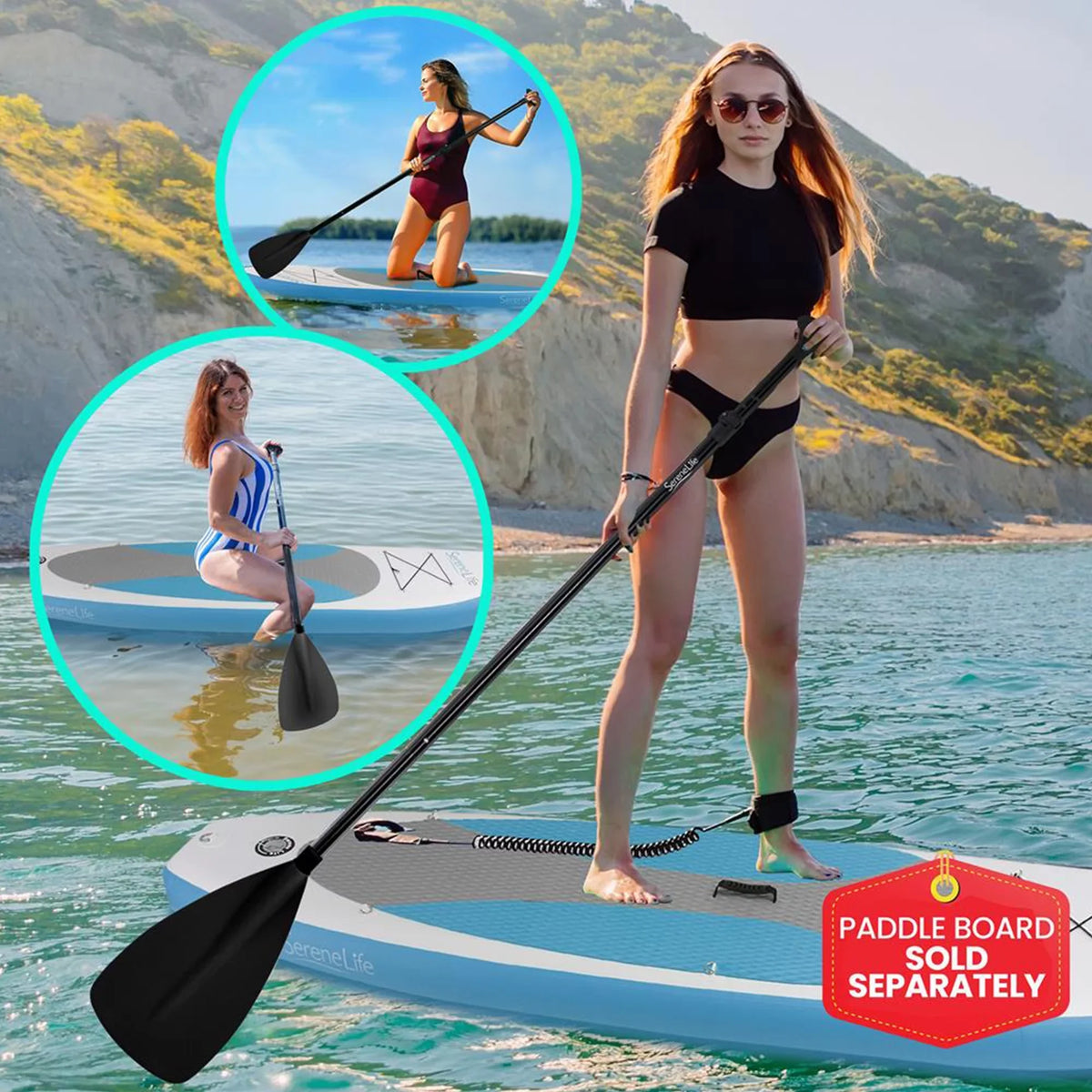 with Adjustable Boards Up for Stand Universal Paddle Height Oar Serenelife