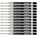 Medium for Rollerball refills Ball 12-Total Black Ink Roller Refill Gel Parker Point Pens